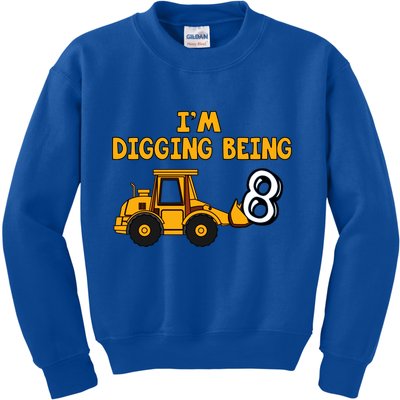 8th Birthday I'm Digging Being Eight Kids Sweatshirt