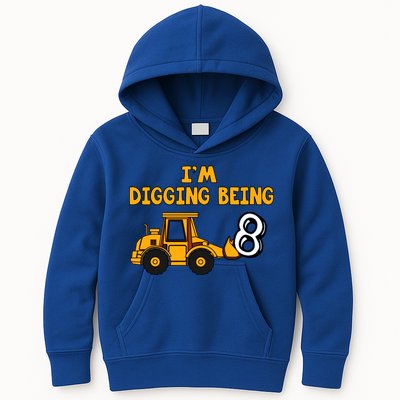 8th Birthday I'm Digging Being Eight Kids Hoodie