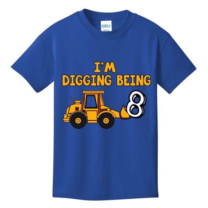 8th Birthday I'm Digging Being Eight Kids T-Shirt