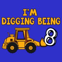 8th Birthday I'm Digging Being Eight Kids T-Shirt