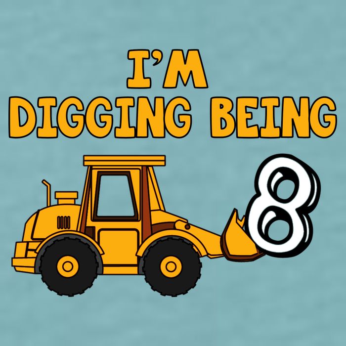 8th Birthday I'm Digging Being Eight Sueded Cloud Jersey T-Shirt