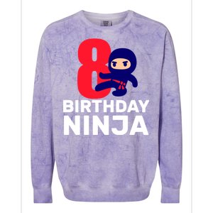 8th Birthday Ninja Colorblast Crewneck Sweatshirt