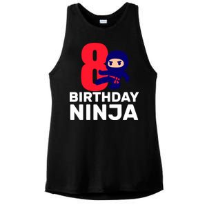 8th Birthday Ninja Ladies PosiCharge Tri-Blend Wicking Tank