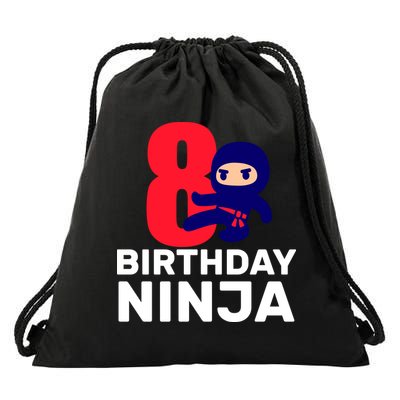 8th Birthday Ninja Drawstring Bag