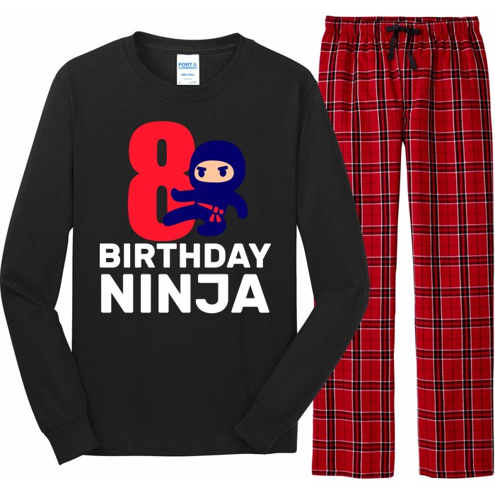 8th Birthday Ninja Long Sleeve Pajama Set