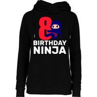 8th Birthday Ninja Womens Funnel Neck Pullover Hood