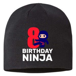 8th Birthday Ninja Sustainable Beanie