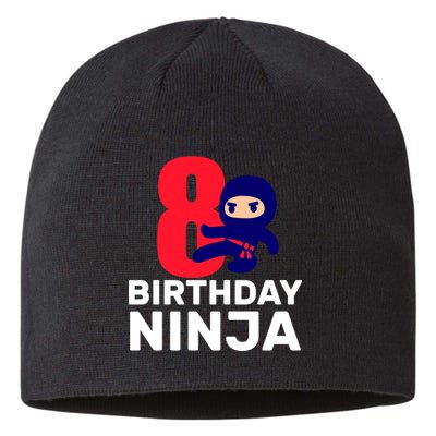 8th Birthday Ninja Sustainable Beanie