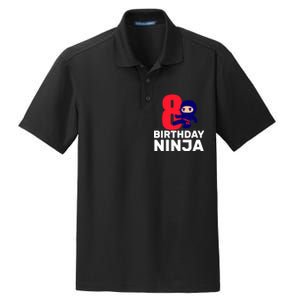 8th Birthday Ninja Dry Zone Grid Polo