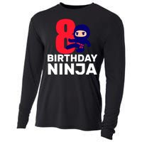 8th Birthday Ninja Cooling Performance Long Sleeve Crew