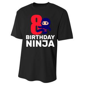 8th Birthday Ninja Performance Sprint T-Shirt