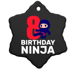 8th Birthday Ninja Ceramic Star Ornament