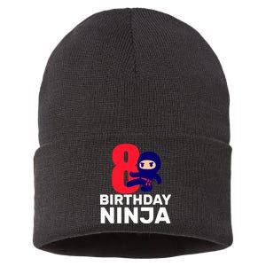 8th Birthday Ninja Sustainable Knit Beanie