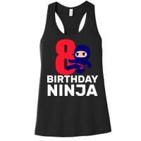 8th Birthday Ninja Women's Racerback Tank