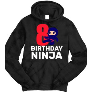 8th Birthday Ninja Tie Dye Hoodie