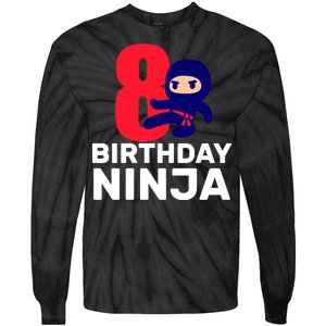 8th Birthday Ninja Tie-Dye Long Sleeve Shirt