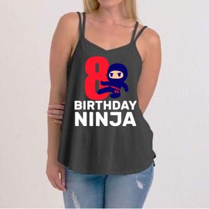 8th Birthday Ninja Women's Strappy Tank