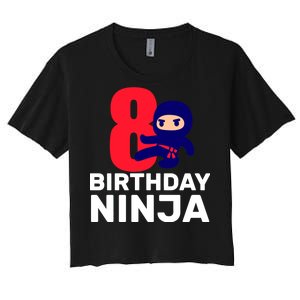 8th Birthday Ninja Women's Crop Top Tee