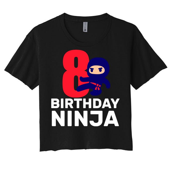 8th Birthday Ninja Women's Crop Top Tee