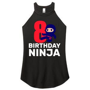 8th Birthday Ninja Women's Perfect Tri Rocker Tank