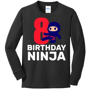 8th Birthday Ninja Kids Long Sleeve Shirt