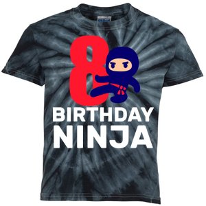 8th Birthday Ninja Kids Tie-Dye T-Shirt