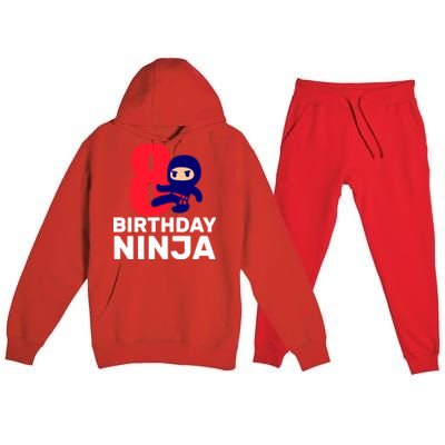 8th Birthday Ninja Premium Hooded Sweatsuit Set