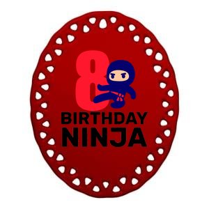 8th Birthday Ninja Ceramic Oval Ornament