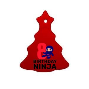 8th Birthday Ninja Ceramic Tree Ornament