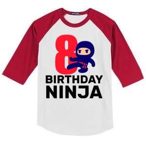 8th Birthday Ninja Kids Colorblock Raglan Jersey