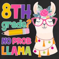 8th Grade? No Prob Llama Garment-Dyed Fleece Hoodie