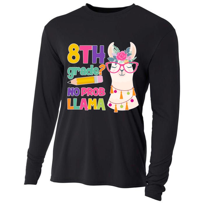 8th Grade? No Prob Llama Cooling Performance Long Sleeve Crew