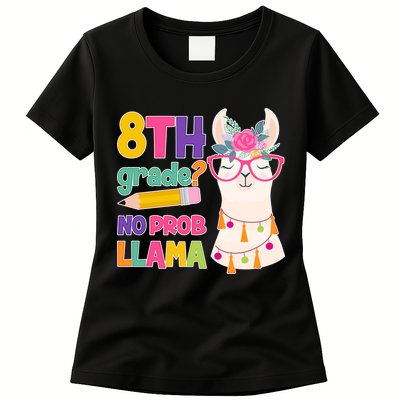 8th Grade? No Prob Llama Womens T-Shirt