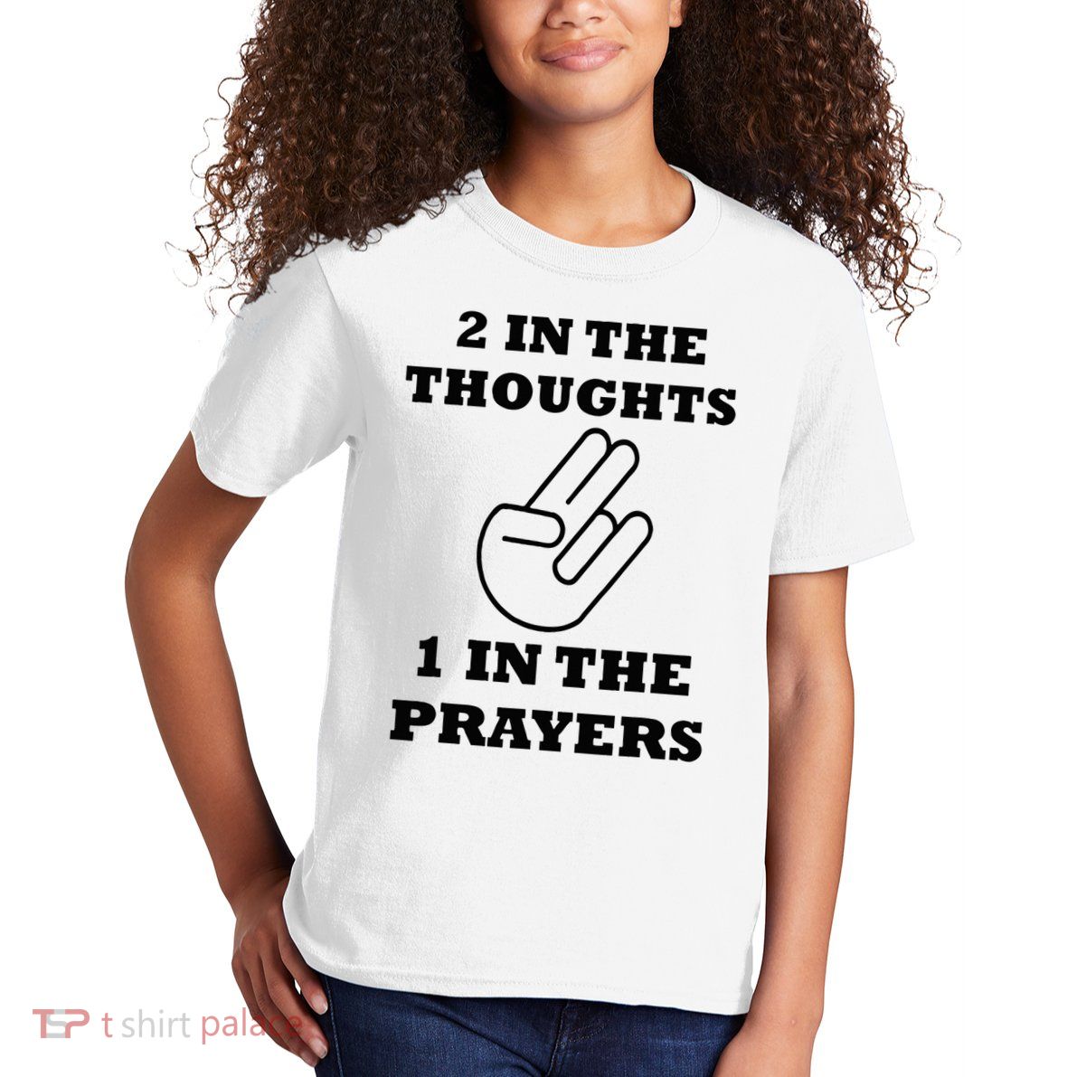 2 In The Thoughts 1 In The Prayers Funny Shocker Meme Kids T-Shirt