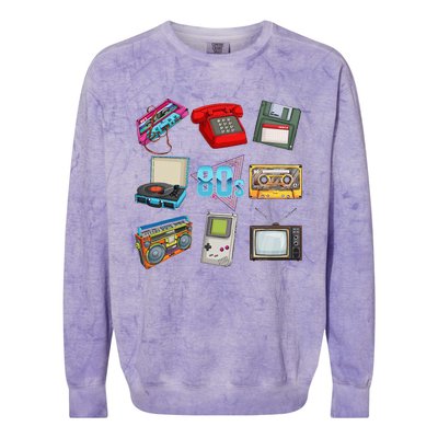 80s Throwback Retro Vintage Funny Party Cassette Tapes Colorblast Crewneck Sweatshirt