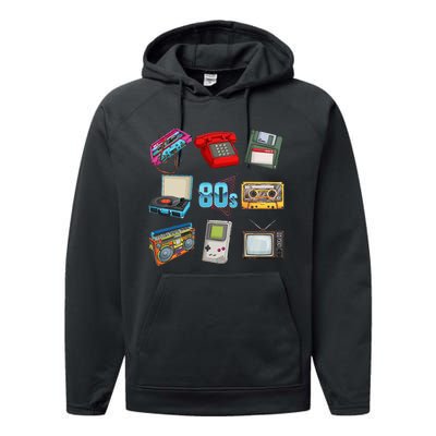 80s Throwback Retro Vintage Funny Party Cassette Tapes Performance Fleece Hoodie