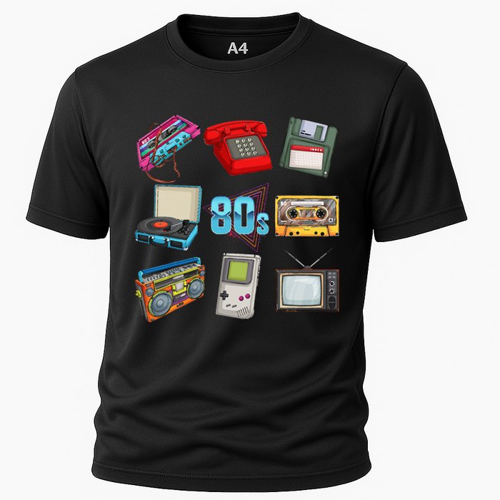 80s Throwback Retro Vintage Funny Party Cassette Tapes Cooling Performance Crew T-Shirt