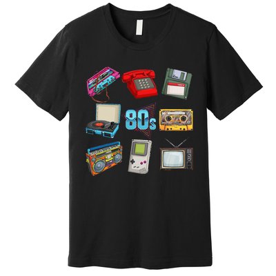 80s Throwback Retro Vintage Funny Party Cassette Tapes Premium T-Shirt