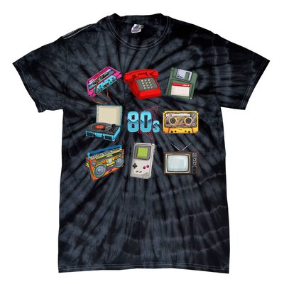 80s Throwback Retro Vintage Funny Party Cassette Tapes Tie-Dye T-Shirt