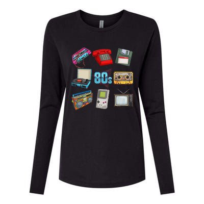 80S Throwback Retro Vintage Party Cassette Tapes Womens Cotton Relaxed Long Sleeve T-Shirt