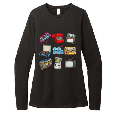 80S Throwback Retro Vintage Party Cassette Tapes Womens CVC Long Sleeve Shirt