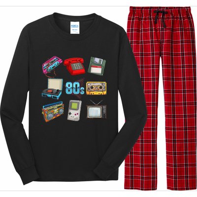 80S Throwback Retro Vintage Party Cassette Tapes Long Sleeve Pajama Set