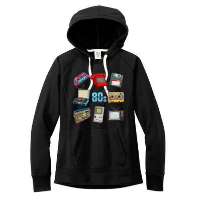 80S Throwback Retro Vintage Party Cassette Tapes Women's Fleece Hoodie