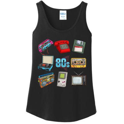 80S Throwback Retro Vintage Party Cassette Tapes Ladies Essential Tank