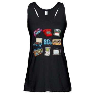 80S Throwback Retro Vintage Party Cassette Tapes Ladies Essential Flowy Tank