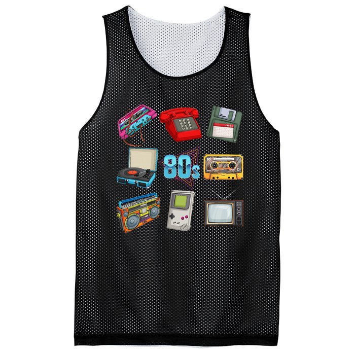 80S Throwback Retro Vintage Party Cassette Tapes Mesh Reversible Basketball Jersey Tank