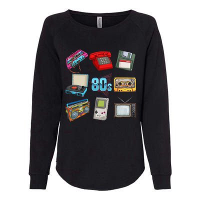 80S Throwback Retro Vintage Party Cassette Tapes Womens California Wash Sweatshirt