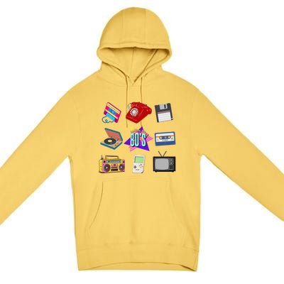 80s Throwback Retro Vintage Funny Party Cassette Tapes Premium Pullover Hoodie