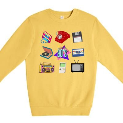 80s Throwback Retro Vintage Funny Party Cassette Tapes Premium Crewneck Sweatshirt