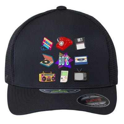 80s Throwback Retro Vintage Funny Party Cassette Tapes Flexfit Unipanel Trucker Cap